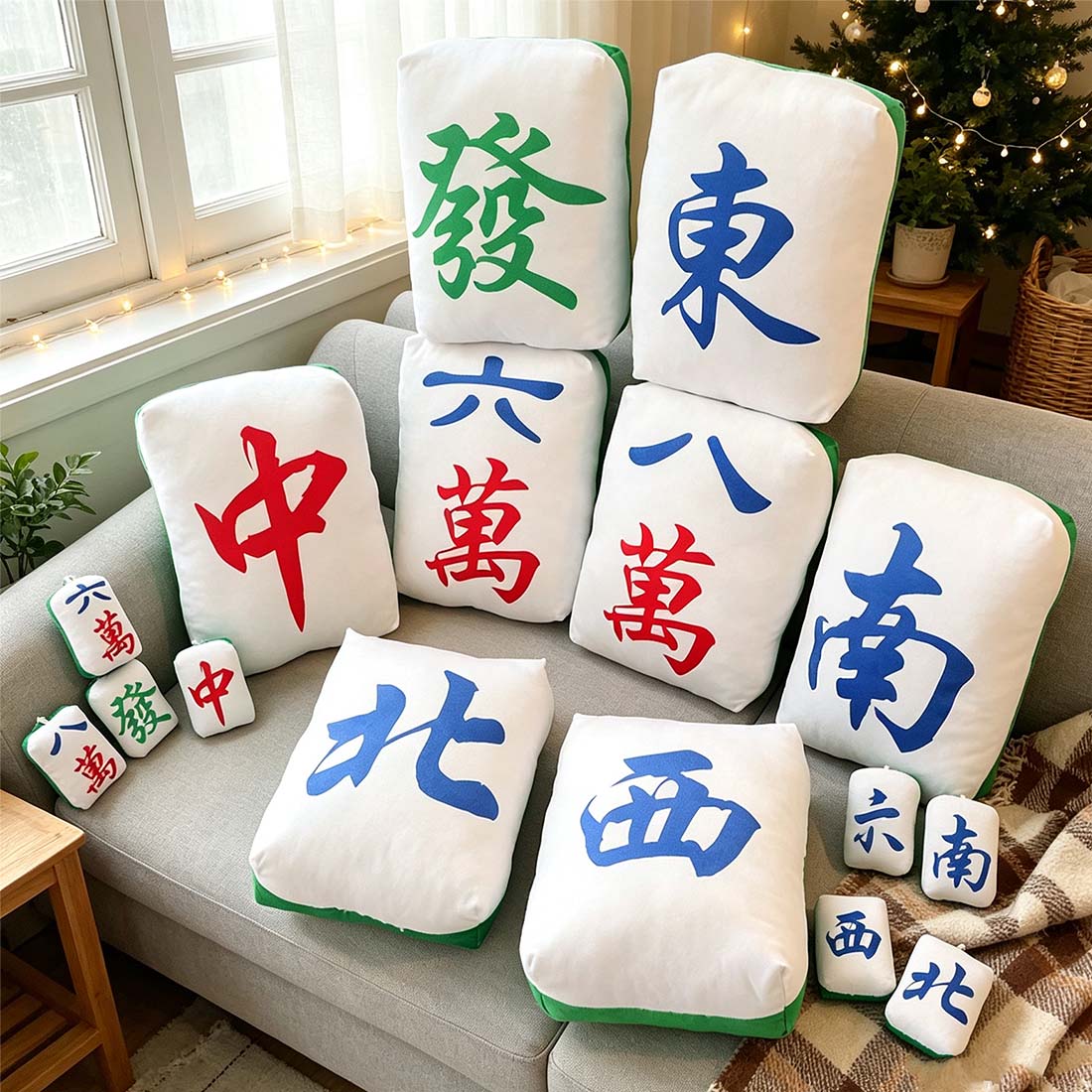 Mahjong Pillow Plush Perfect Home Decor Gift for Mahjong Lovers