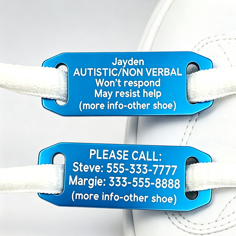 Personalized Medical Id Tag, Shoe Tags, In Case of Emergency, Special Needs Id Tags, Shoelace Tags, Emergency Tags