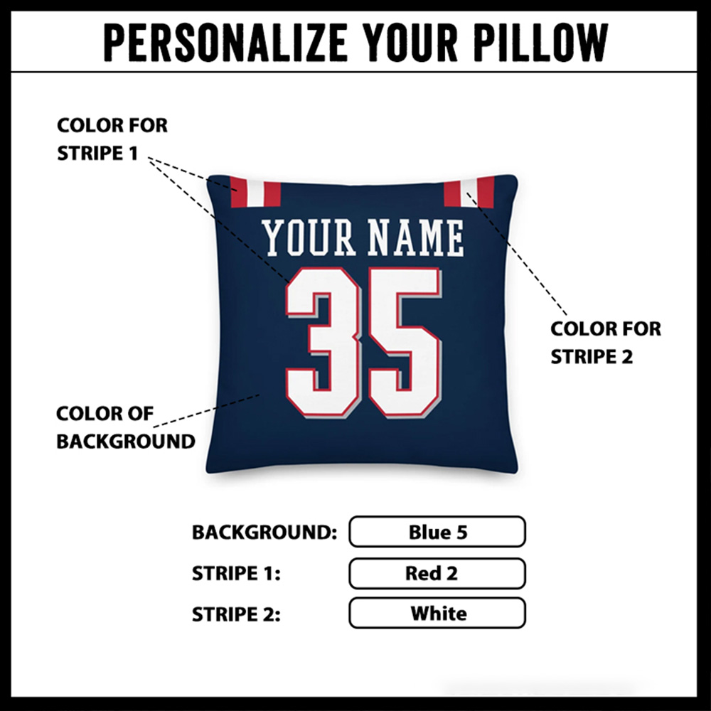 Personalized American Football and Rugby Jersey Throw Pillow with Custom Name and Number Design