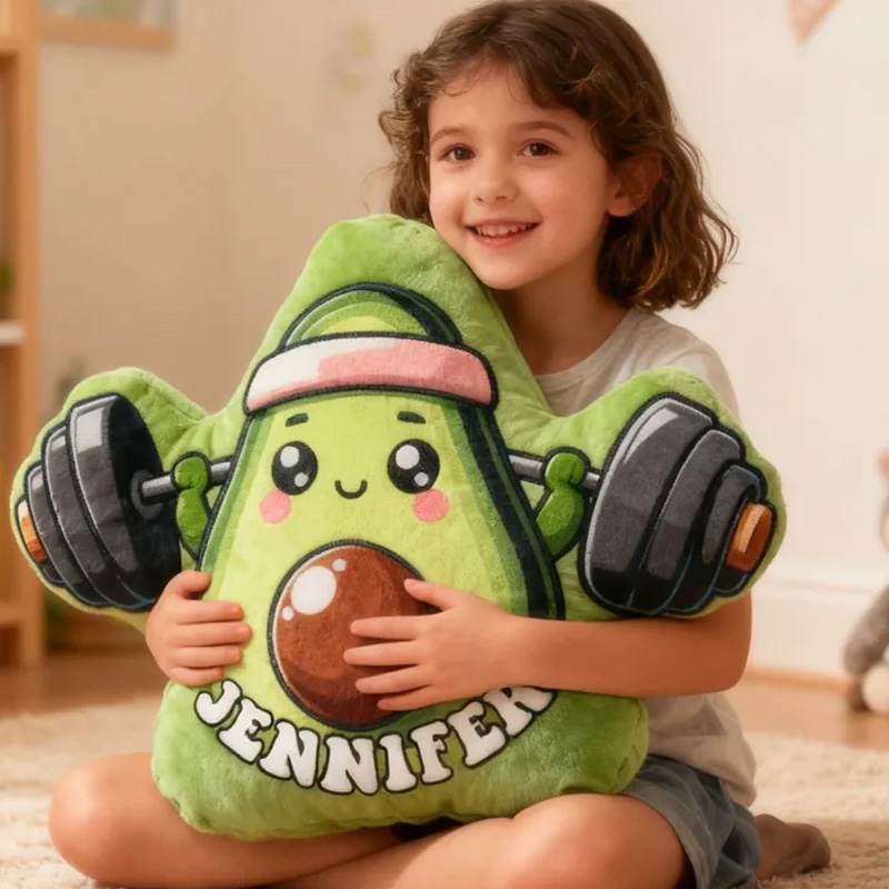 Personalized Avocado Weightlifting Throw Pillow Graphic 3D Print Trainer Fitness Planner Decoration Letter Pillow Exercise Sport Gym Sublimation Design Lift Heavy Shit Gym Rat Weightlifting Pillow for Kids Gym Lovers