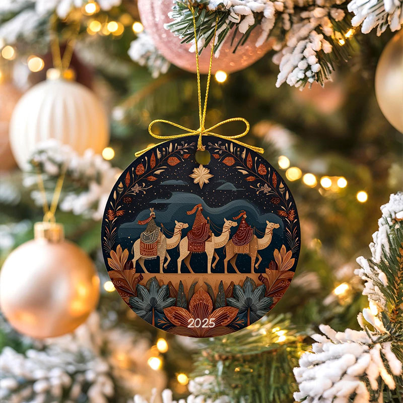 Personalized Three Wise Men Ceramic Ornament with Year Religious Gift Christmas Home Decor Gift Festival Gift