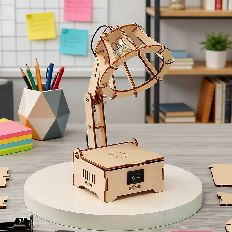 Personized  DIY Wooden Lamp Kit Hand assembly Educational Toy Boy Girl Decor Gift For Kid Modern Nursery Bedroom Lamp