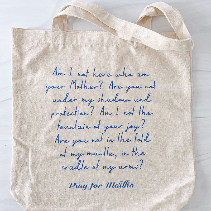 Personalized Catholic Virgin Mary Canvas Tote Bag with Name Daily Use Our Lady Bag Vintage Catholic Tote Bag Christian Gift for Women and Girls