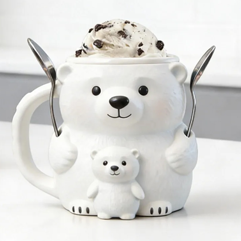 Personalized Polar Bear Ice Cream Pint Holder Cute Custom Freezer Accessory for Kids and Adults Unique Gift Fun Kitchen Decor