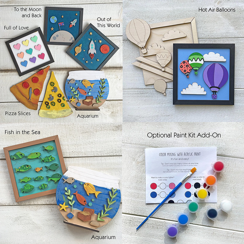 Wooden Painting Projects For Kids Unfinished Wood Crafts DIY Party Favor for kids gift wood Painting craft Kit for boy and girl