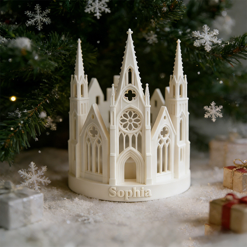 Personalized 3D Printed Church Candle Holder with Custom Name Religious Home Decoration Spiritual Gift Prayer Space Gift for Christians