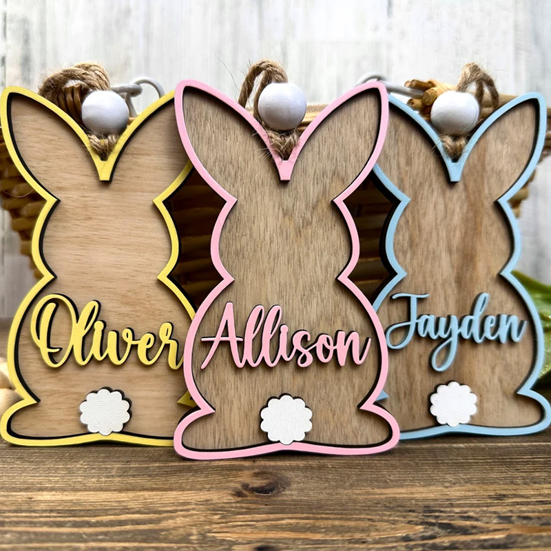Personalized 3D Easter Tag Custom Easter Basket Tag Personalized Easter Tag Easter Bunny Name Tag Easter Place Card Spring Name Tag Easter Child Gift 