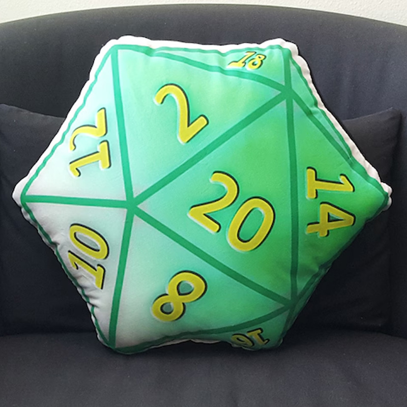 Personalized Dice Pillow Polyhedral Dice Cushion Geek Home Decor Gaming Dungeon Gamer Gifts for Nerdy Geek Lover