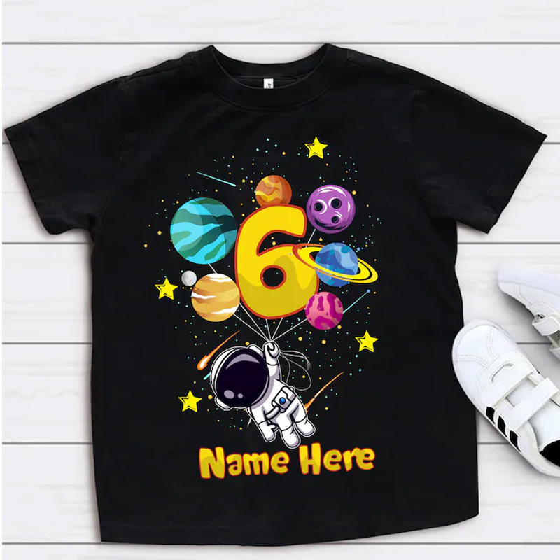 Personalized Brothers Astronaut Birthday Shirt for Kids Rocket Outfits Kids T-Shirt Boy Gifts for Geek Lover