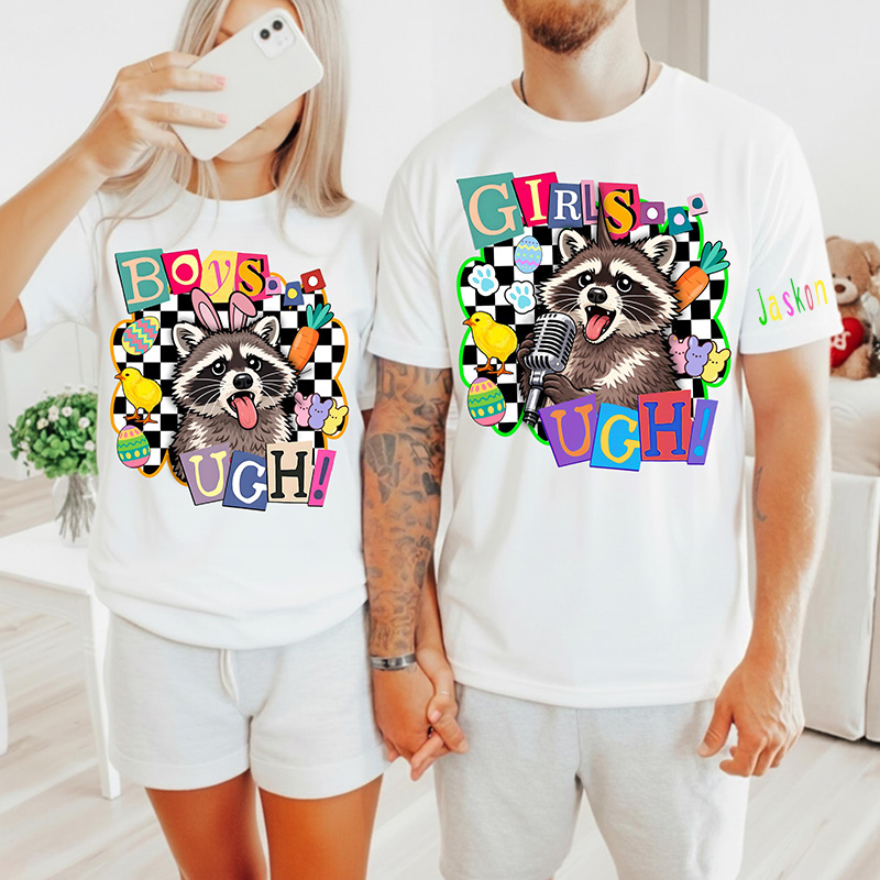 Personalized Comfort Colors Matching Couples Shirts For Easter Sunday Family Holiday Passover Shirts Celebration Party Tees His Hers Husband Wife Gift