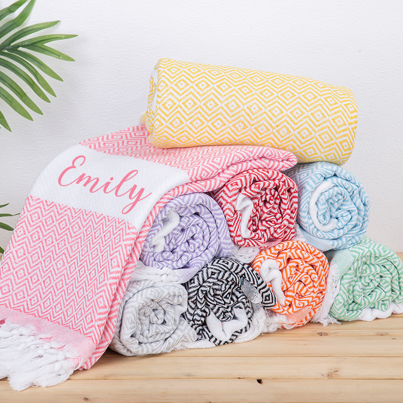 Personalized Beach Gift Towel Bridesmaid  Gifts Idea Custom Name Turkish Towel Wedding Favors Bachelorette Party Gift