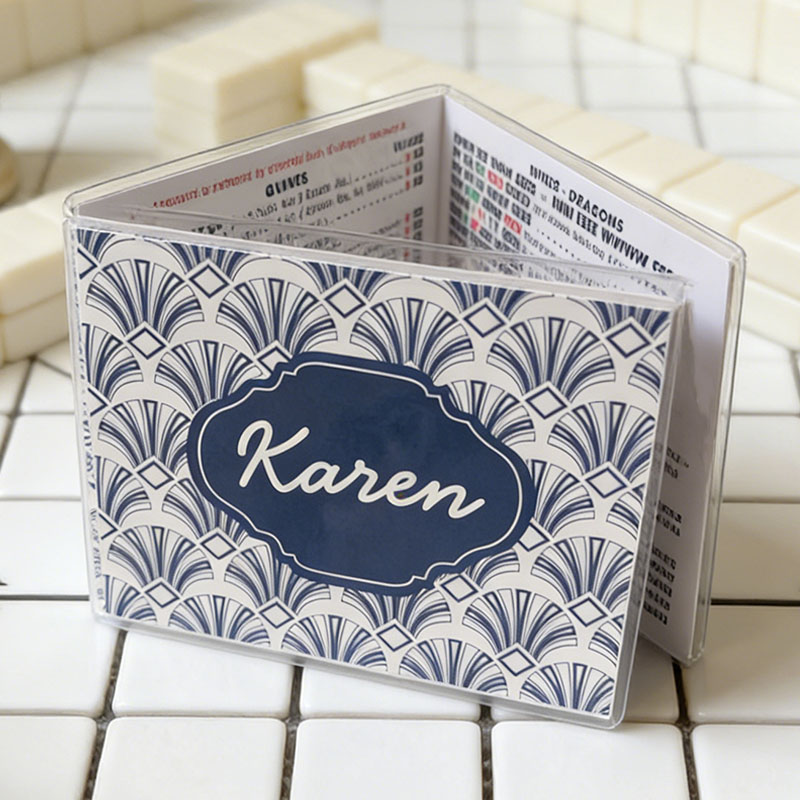 Personalized Mahjong Card Cover and Plastic Sleeve for Large Card National Mahjong League Card Protector Custom Monogram Mahjong Gift