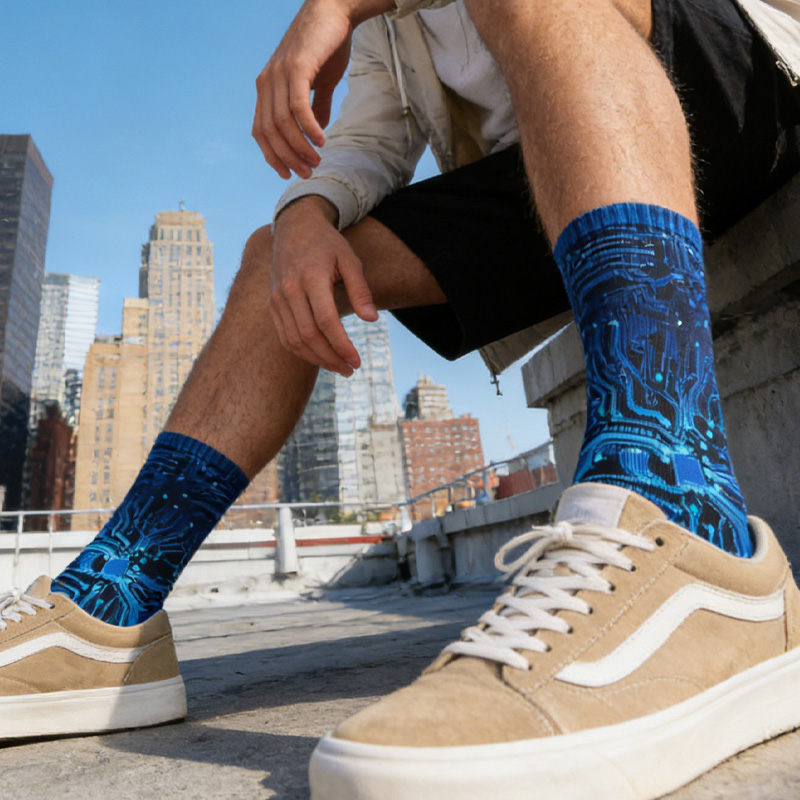 Personalized Circuit Board Socks Unisex Crew Computer Science Engineer Programmer Gift for Geek Lover