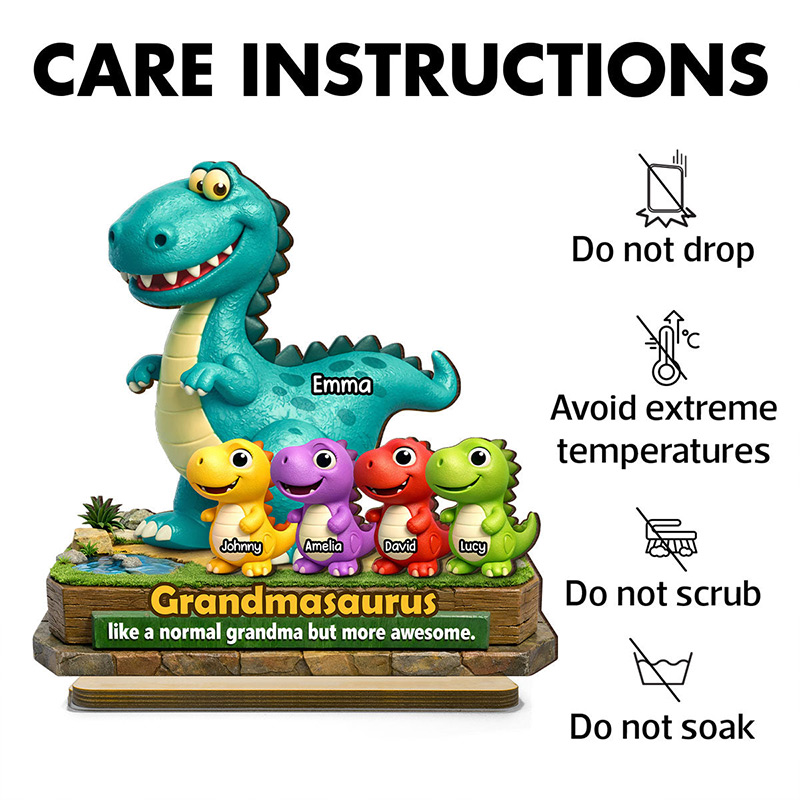 Personalized Grandmasaurus More Awesome 2-Layered Wooden Plaque Gift for Grandma