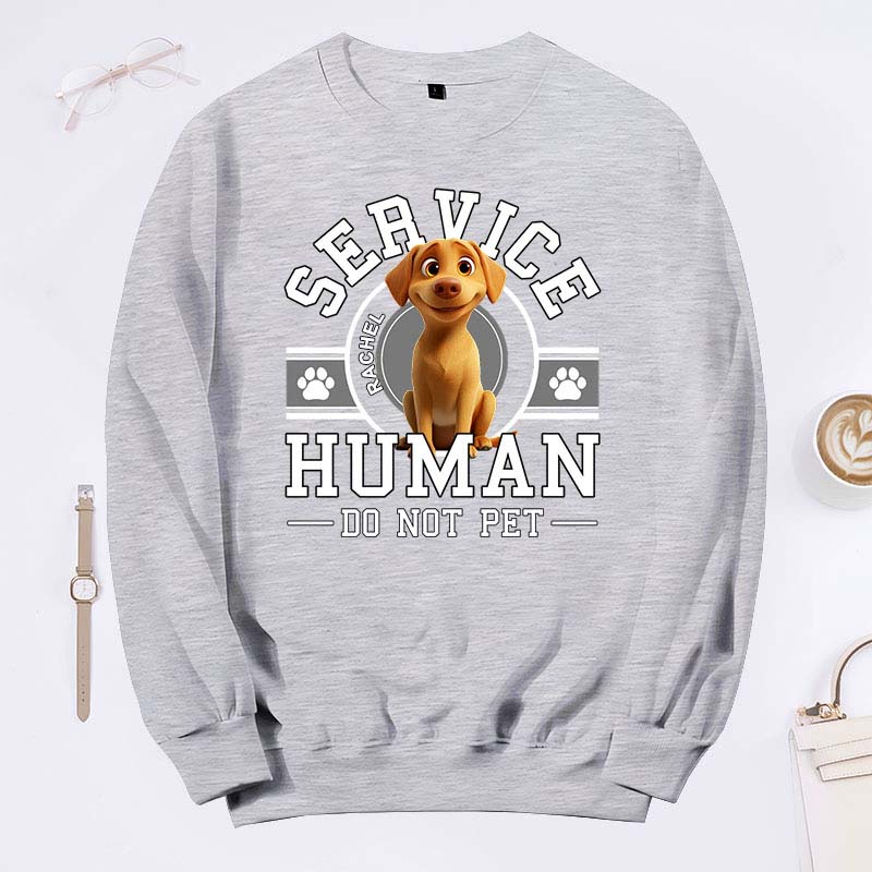 Personalized Dog Lover Service Human Cartoon Classic Sweatshirts
