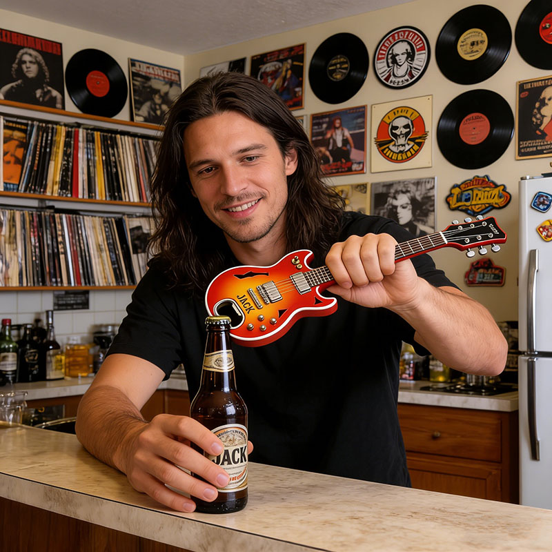 Personalized Guitar Shaped Bottle Opener with Name Concert Celebrations Birthdays Holiday Parties Gift for Guitarists Band Members Music Lovers