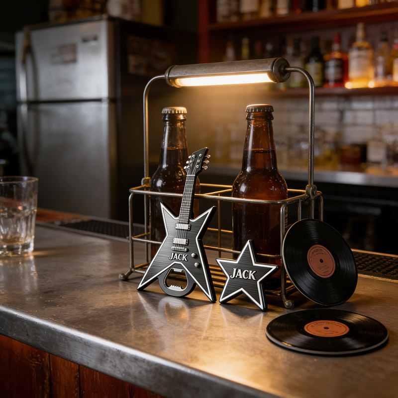 Personalized Electric Guitar Shaped Bottle Opener with Name Concert Celebrations Birthdays Holiday Parties Gift for Guitarists Band Members Music Lovers