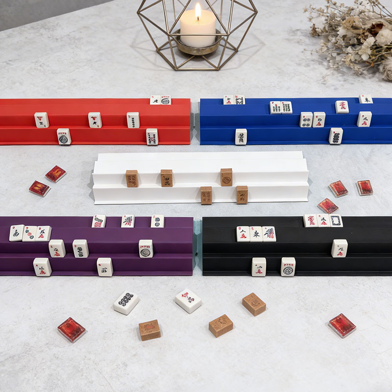 Siamese Mah Jongg Racks Double Handed Set with black Pushers Includes 2 racks and 2 pushers for American-Style Mahjong
