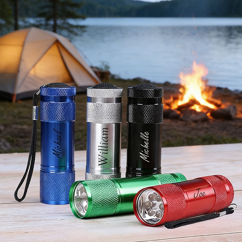 Personalized Mini LED Flashlight Custom Engraved Keychain Flashlight Wrist Strap Light Camping Gift for kids Him Dad Men 