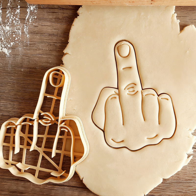 Personalized Funny Middle Finger Cookie Cutter Adult Novelty Bake Tool Fuck You Sign Fuck Off Middle Finger Hand Fingers Cookie Cutter