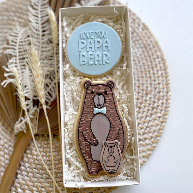 Personalized Bear and Cub Cutter & Debosser Set Baking Lover Gifts