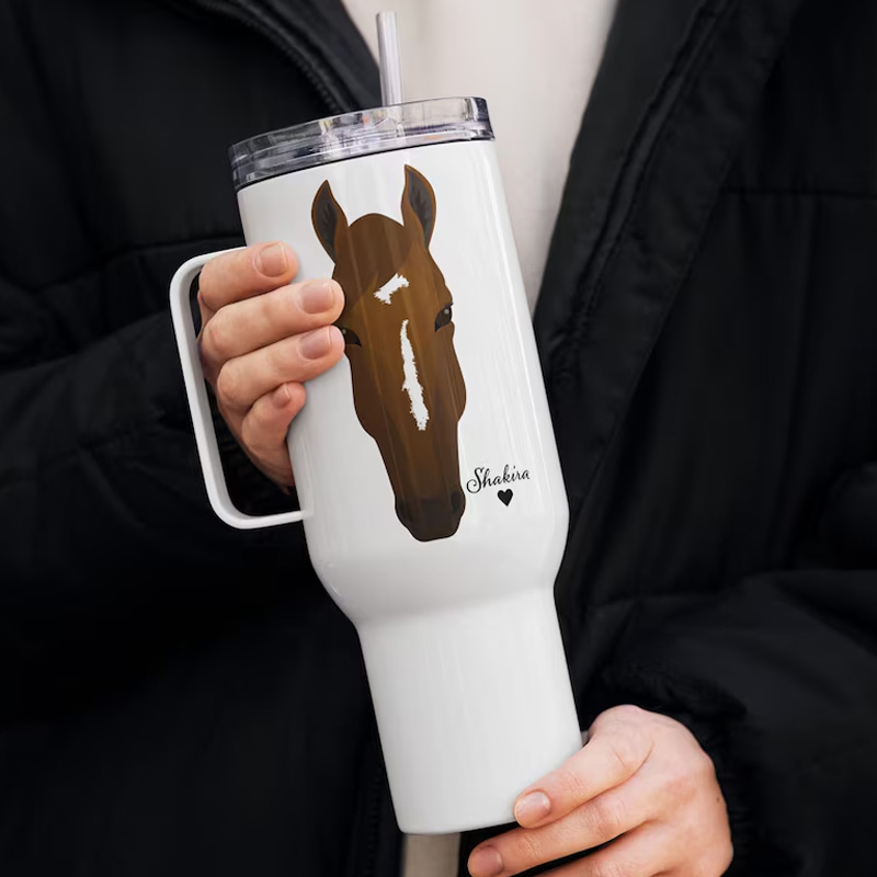 Personalized Horse Tumbler Riders Equestrian Gift for Riding Lover