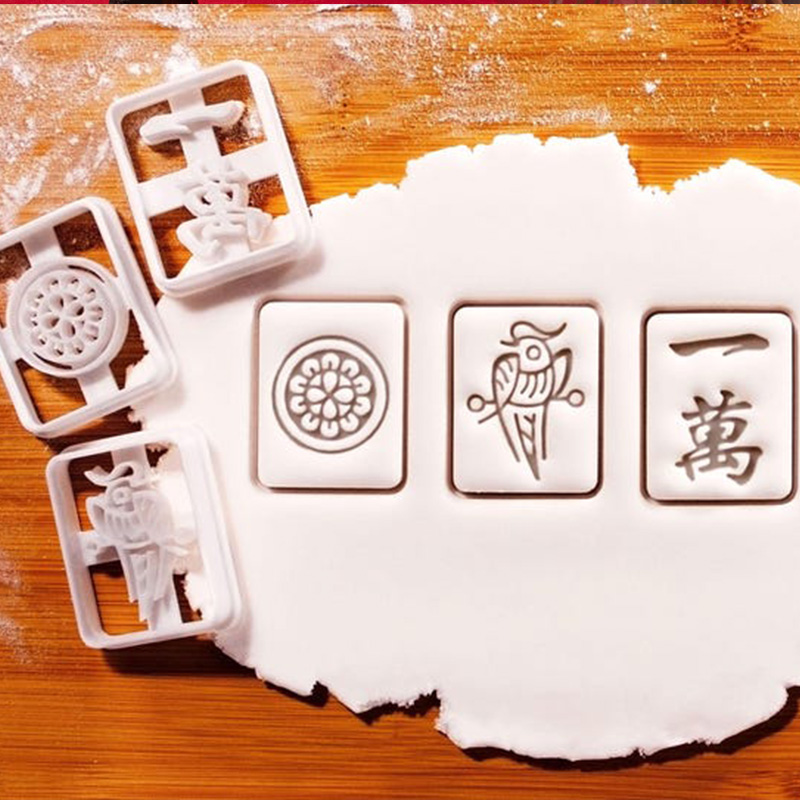 Personalized 3D Printed 一萬, 雀牌, 一筒 Dragon Tiles (中 發) Cookie Cutter Tiles Lunar New Year Baking