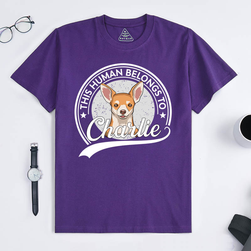 Personalized Dog Lover this Human Belongs to Dog T-Shirt