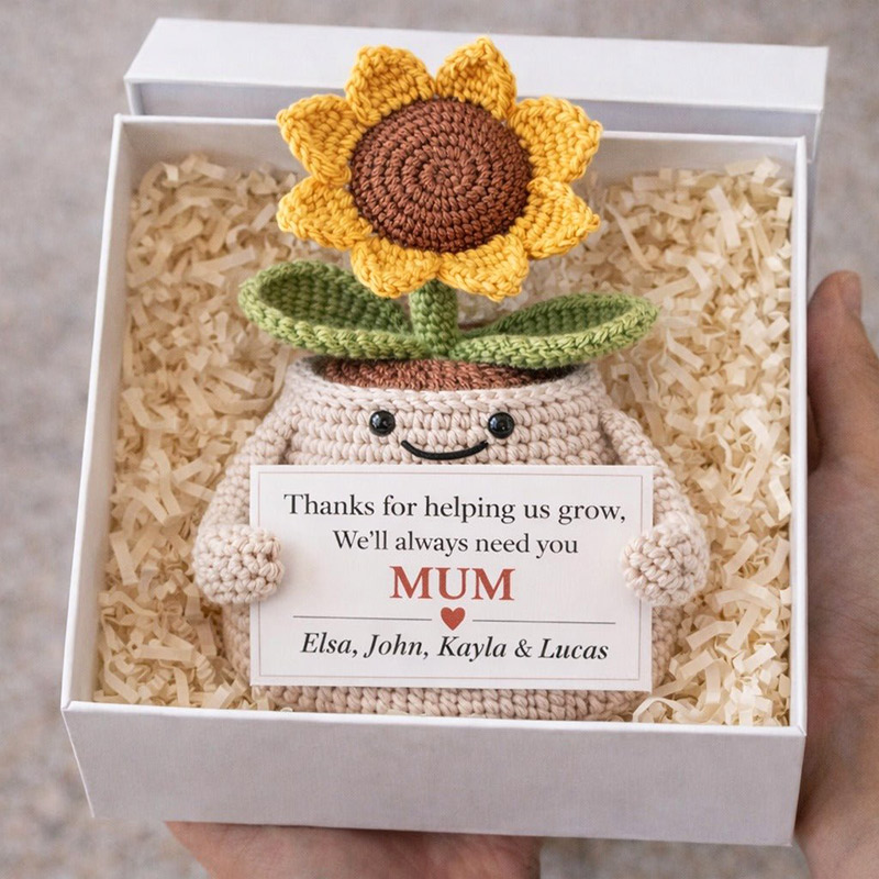 Personalized Flower Crochet Gift For Mum Nan Dad I'll Always Need You Mother's Day Gift Crochet Enthusiasts Gifts
