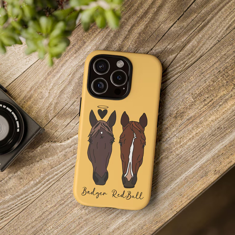 Personalized Horse Line Drawing Case Daily Use Birthday Gift for Riding Lovers Equestrian Lovers Unique Style Phone Cases