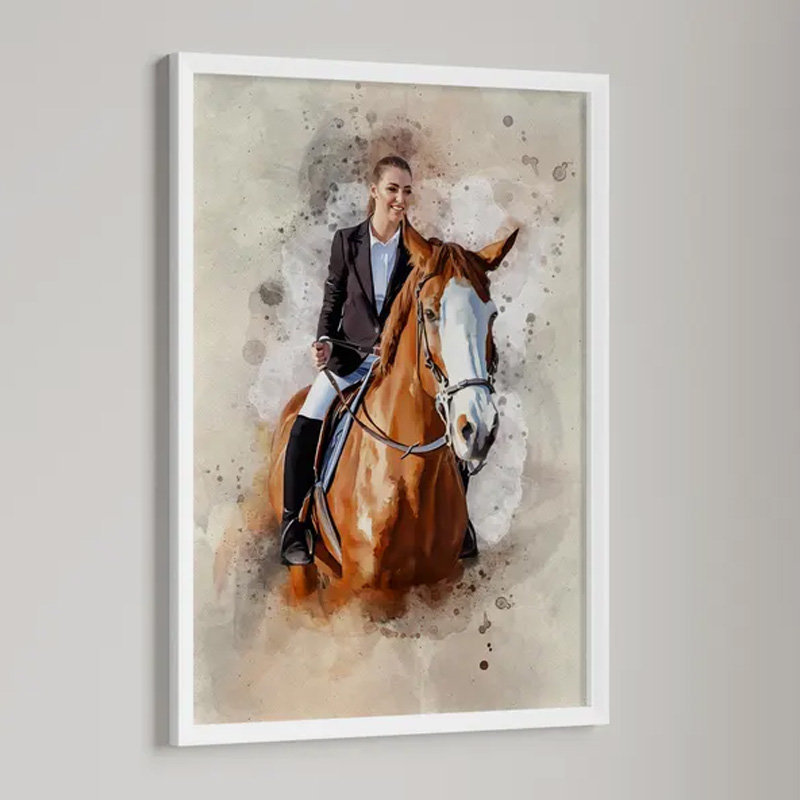 Personalized Horse Gift Photo Portrait Equestrian Art Print Wall Decor Home Decor Gift for Riding Lover