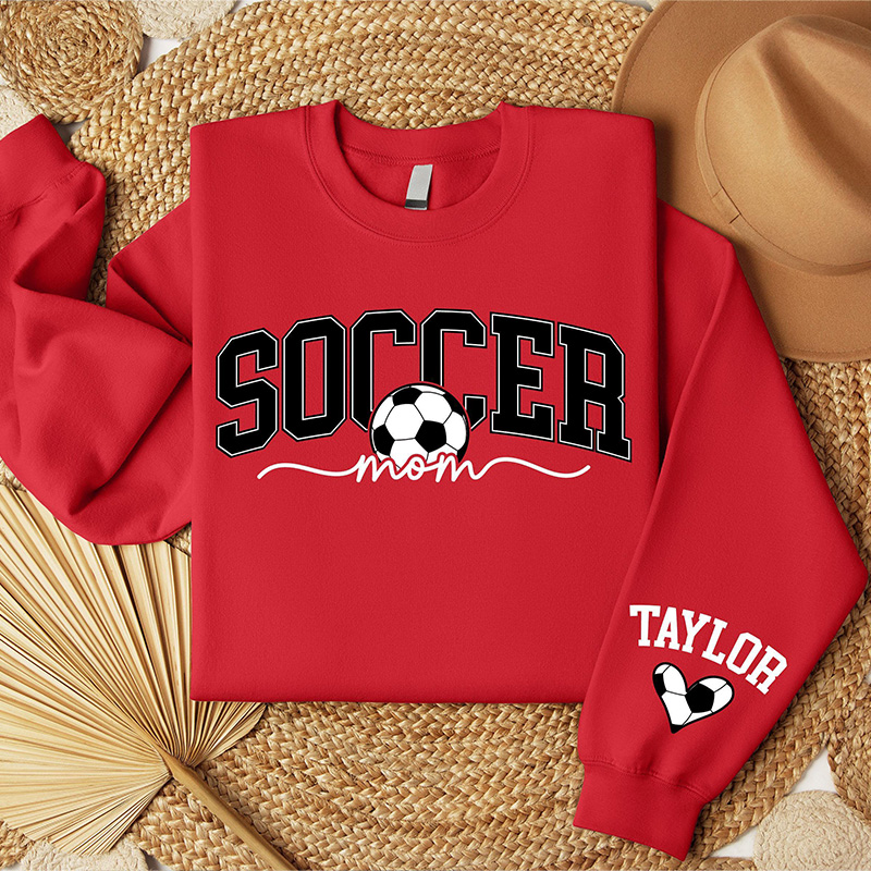 Personalized Soccer Mom Sweatshirt with Custom Name and Stylish Graphic Design