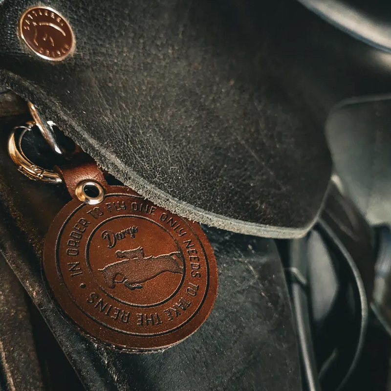 Personalized Horse Leather Saddle Tag Unique Equestrian Gift keychain Gift for Equestrian Riding Lovers