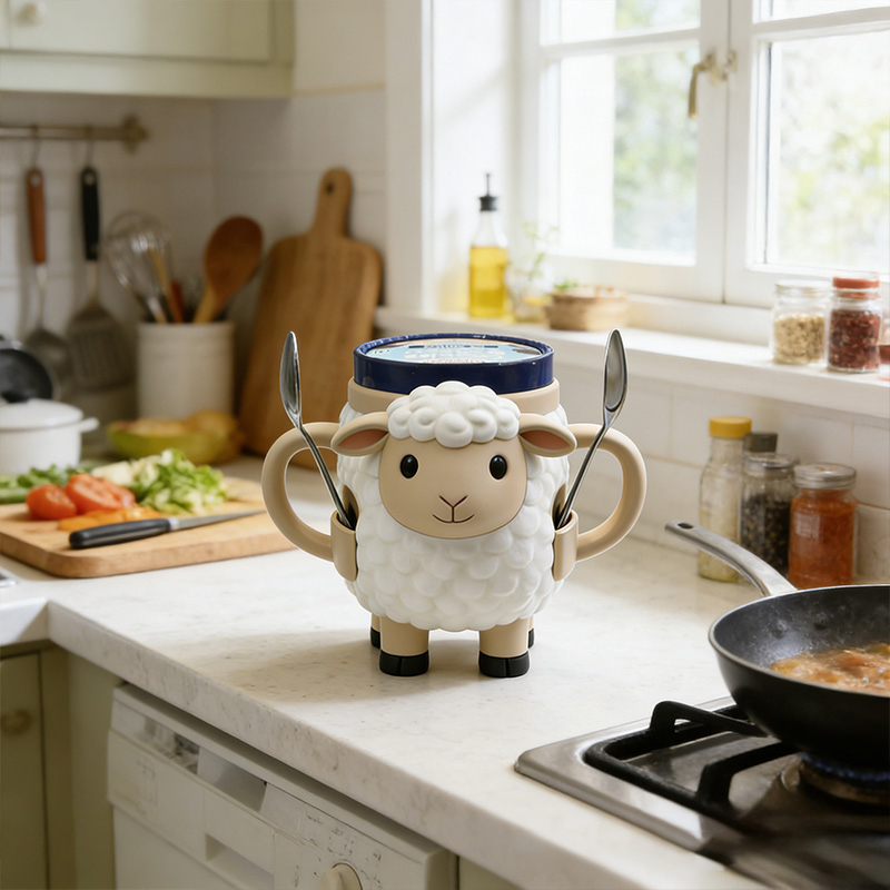 Personalized the Lion and the Lamb Ice Cream Cozy Pint Holder 3D Printed with Spoon Slots Religious Gift for Ice Cream Lover