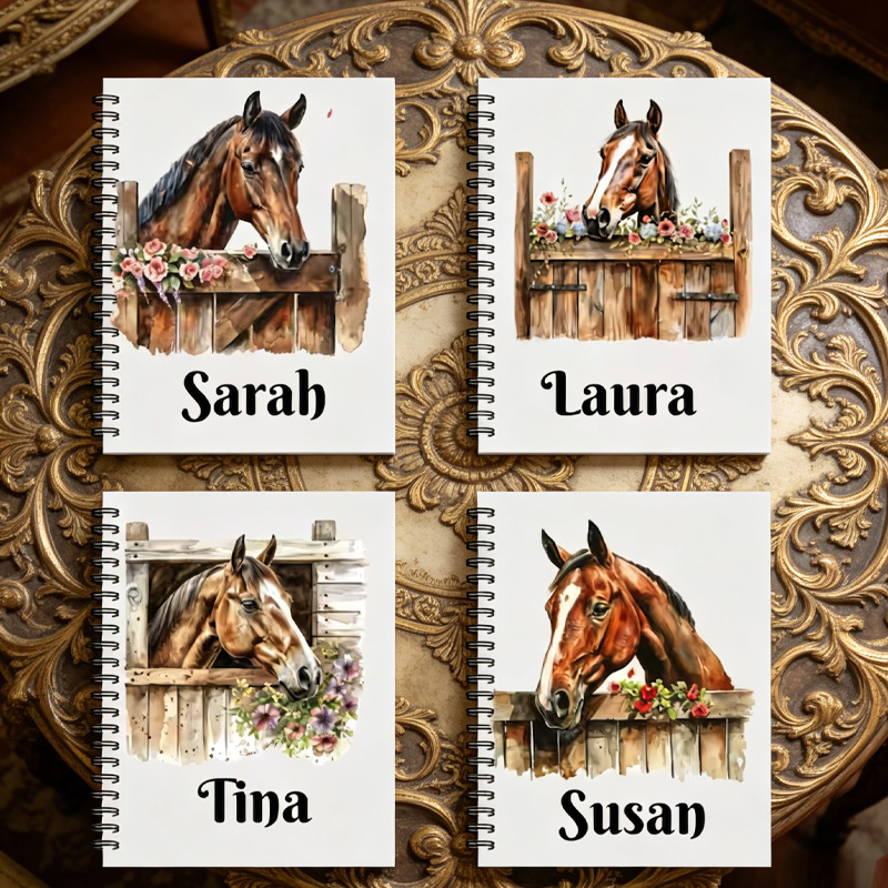 Personalized Horse Design Lover Notebook Country Rustic Journal Gift for Cowboys Riding Lovers Equestrian Lovers