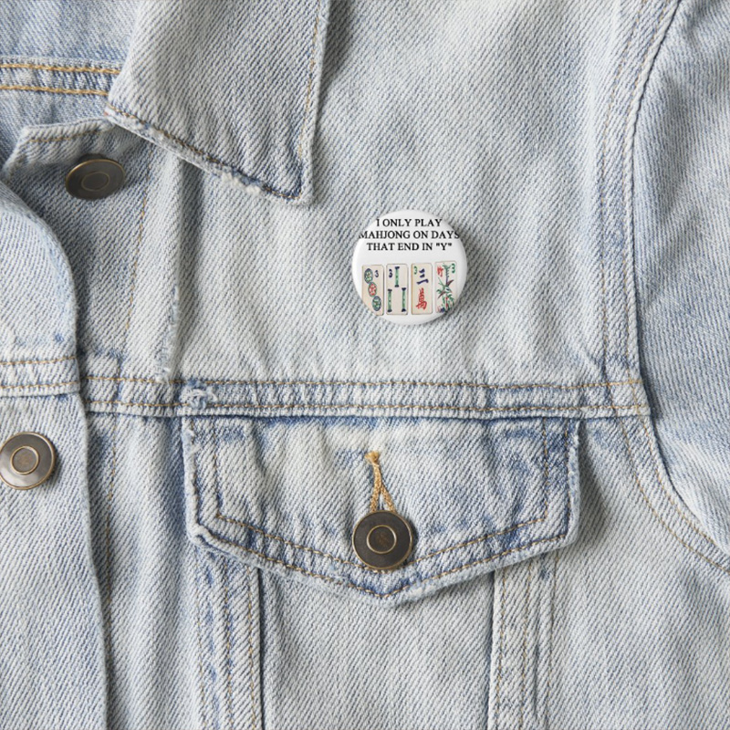 A Funny Mahjong Design Button Pin Buttons