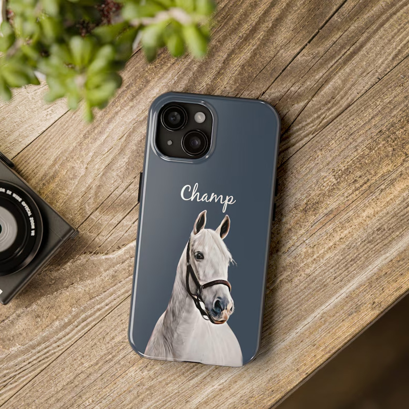 Personalized Horse Portrait From Photo Gift for Riding Lovers Equestrian Lovers Unique Style Phone Cases