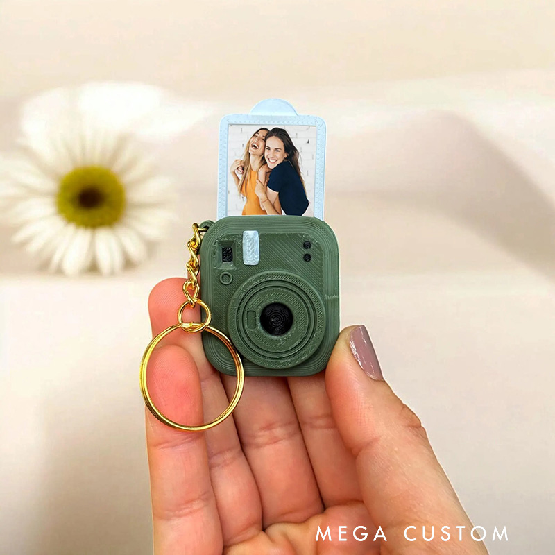 Personalised Mini Camera Keychain with Personalized Photo Unique Gift for Christmas Valentines Gifts for Photographers Cute Keychain for Memories