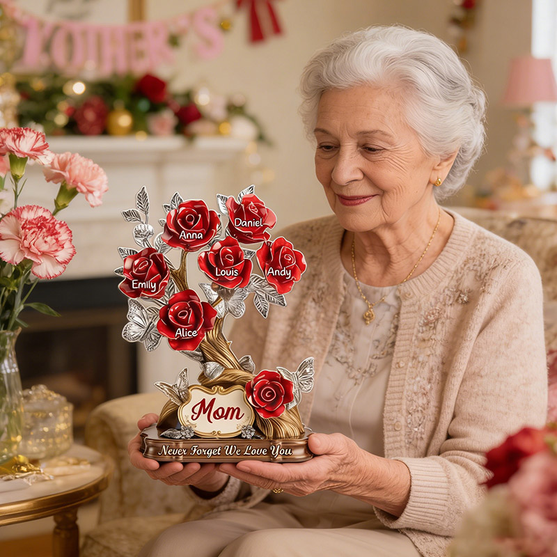 Personalized Acrylic Plaque Custom Mother's Day Gifts For Mom Grandma  Each Rose A Piece of Her Heart
