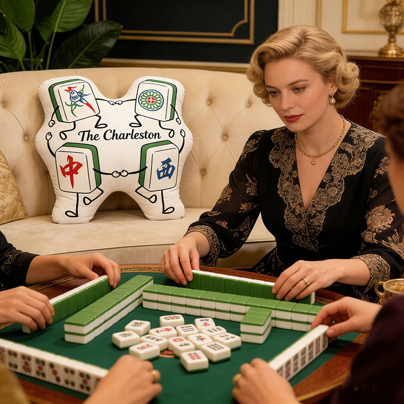 Personalized Charleston Mahjong Pillow Dance Pillow Custom Tiles and Text for Mahjong Lovers Dance Lovers for Holiday Party for Family Friends