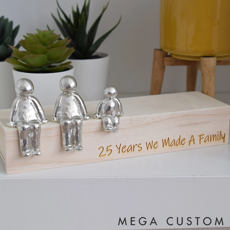 Personalised Choose Your Own Family Combination Metal Sculpture Figurines - Anniversary, Christmas, Fathers Day and Mothers Day Gift Idea