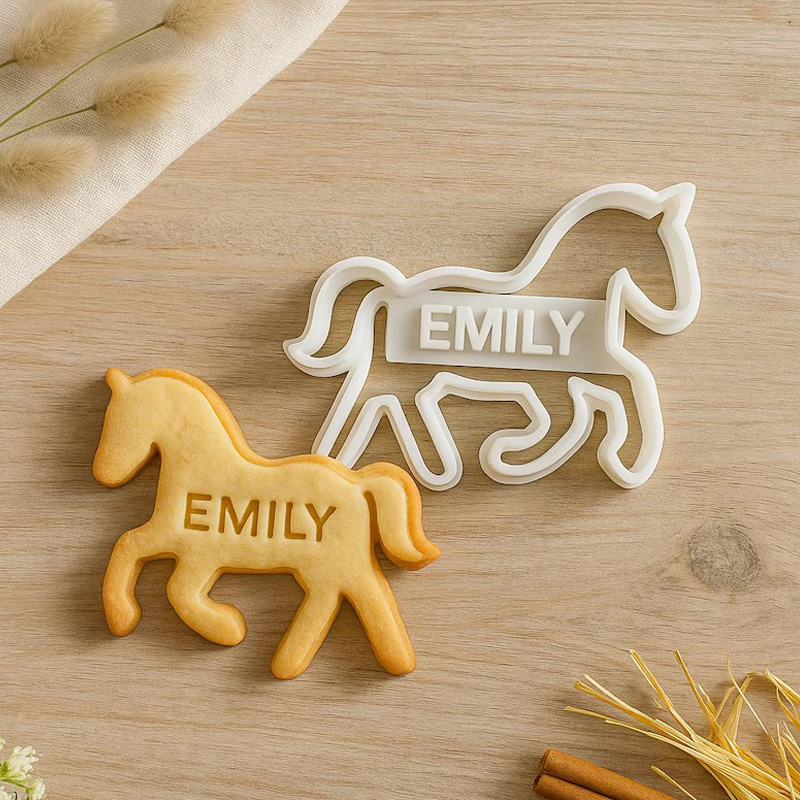 Personalized Horse Little Pony with Name Cookie Cutter Gift For Horse Lover Barn Owner Cutter 3D Printed Baking Supplies Fondant Tool Craft Stamp for Equestrian Lover