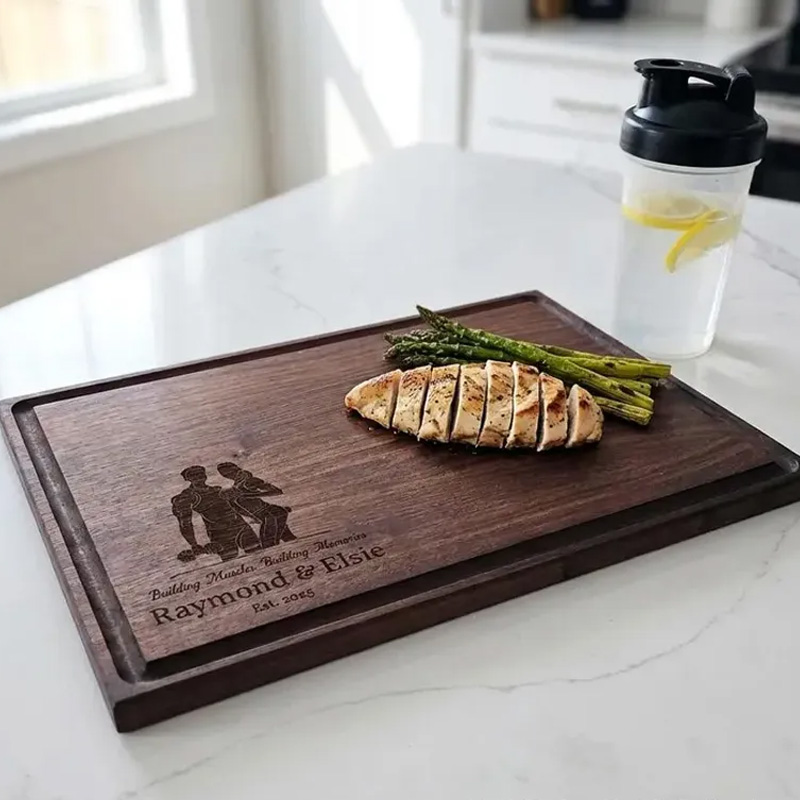 Personalized Engraved Gym Enthusiast Couple Cutting Board with Athletic Couple Fitness Lover for Gym Lovers