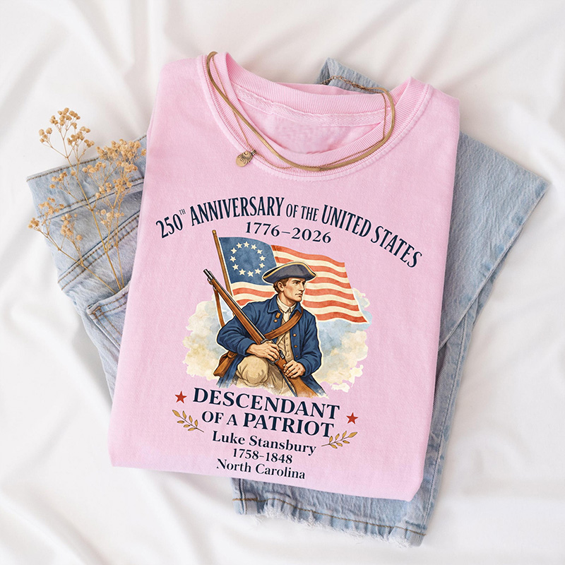 Personalized American 250th Anniversary of the United States Shirt, Descendant of a Patriot Tee