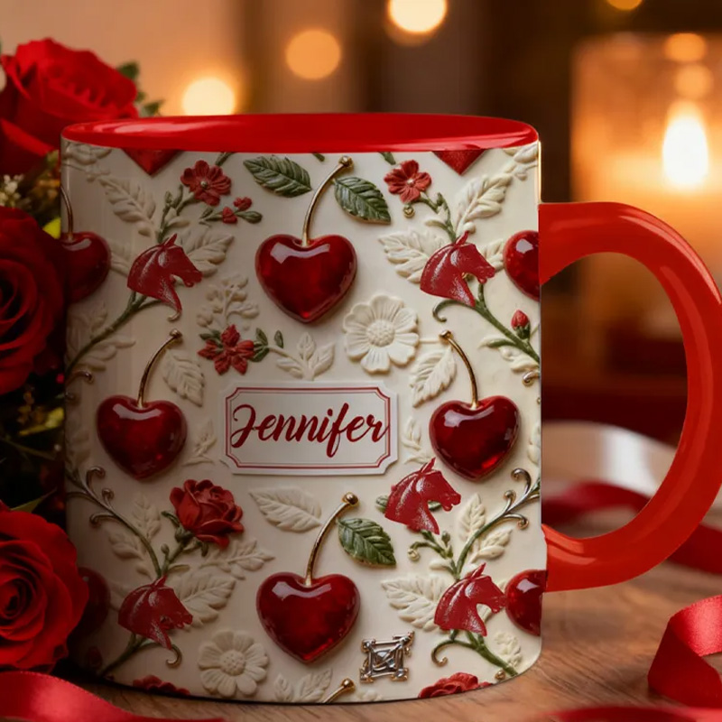 Personalized Equestrian Best Girlfriend Mug Love You I Do Heart Cherish Valentines Day Gift for Riding Lovers Equestrian Lovers