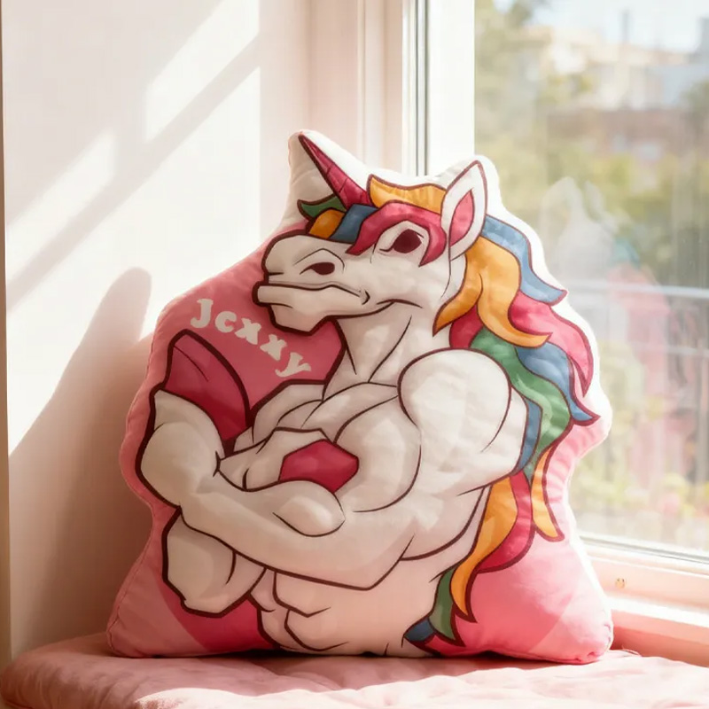 Personalized Fitness Magical Animals Pillow Rainbow Throw Pillow Graphic 3D Print Trainer Fitness Planner Decoration Pillow Exercise Sport Gym Rat Weightlifting Pillow for Kids Gym Lovers