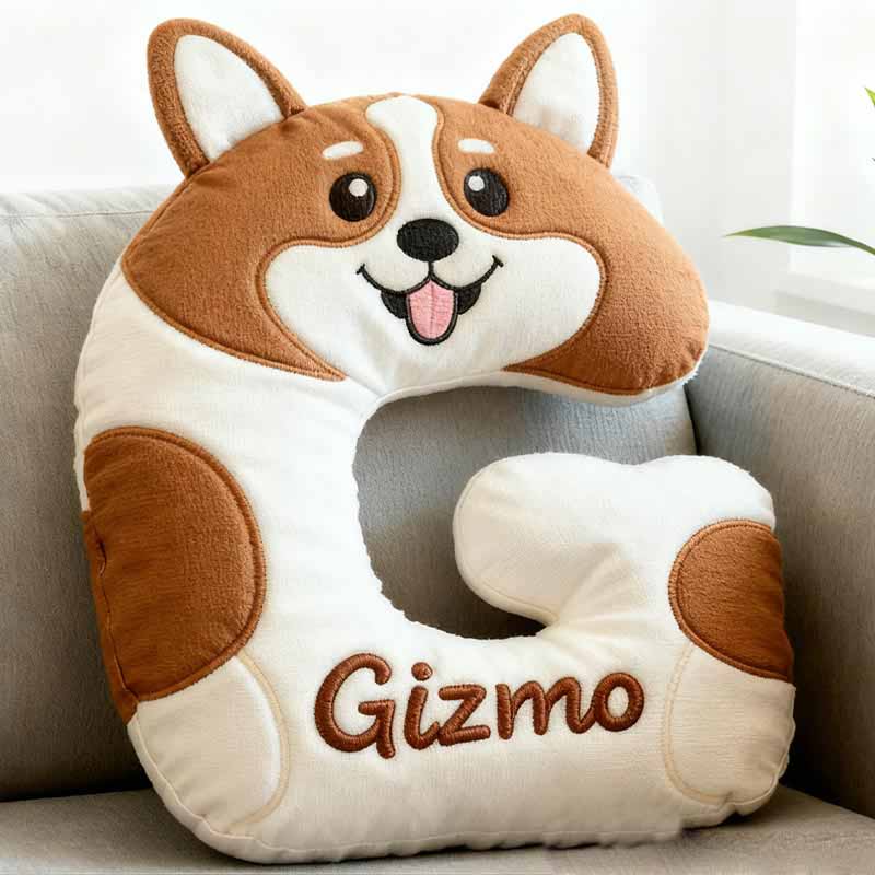 Personalized Dog Lover Corgi Letter Pillow with Custom Name Pillow