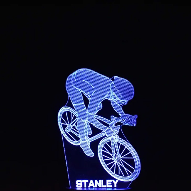 Personalized Racing Bike LED Night Light Custom Name Bicycle Led Lamp Biker Birthday Gift Cyclist Bedroom Decor Cycling Sign Engraved Bike Lamp