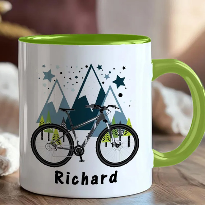 Personalized Cyclist Mug Mountain Bike Gifts Colourful Mug for Biker Friend Birthday for Him or Her for Biker Cycling Riding Lovers