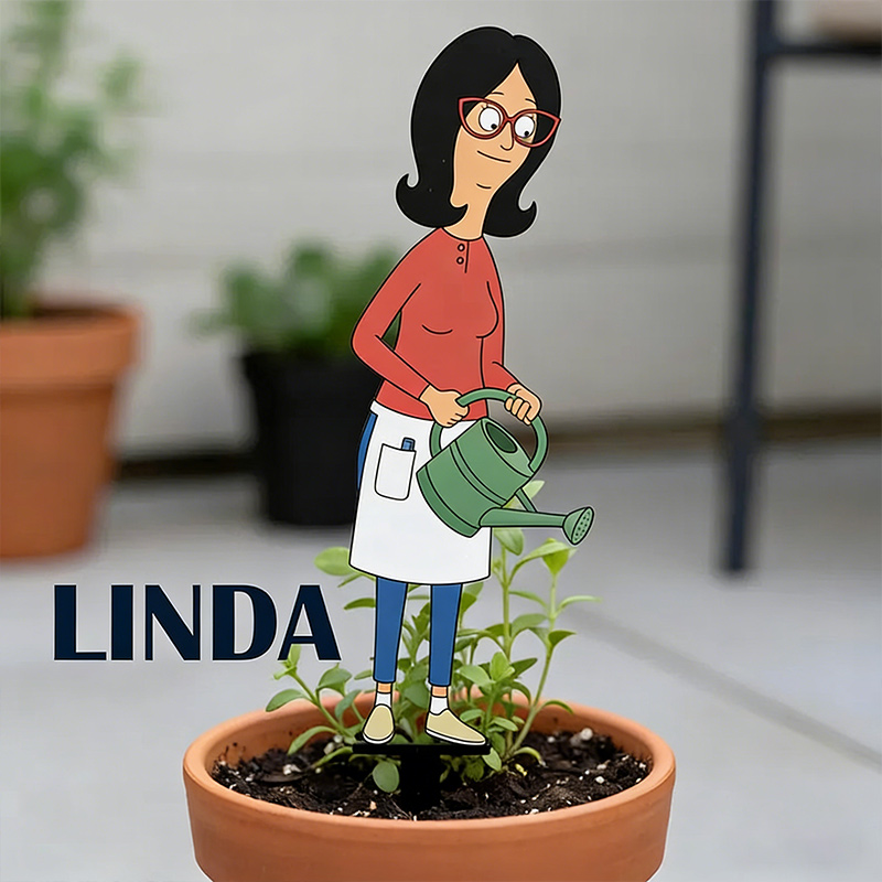 Metal Yard Stake Garden Decor Potted Plants Sign Outdoor Garden Decor Gardeners Gift Cartoon Character Planter Art Garden Sign